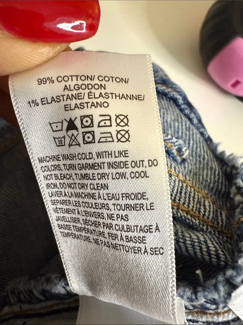 Lucky Brand Light Blue Denim Jeans with Tan Leather Logo Patch
